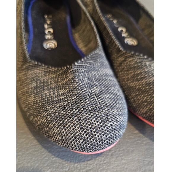 Rothys Grey Round Toe Flat, Comfort Slip on Shoe,  Pink Outsole, Womens  Sz 11 - Picture 6 of 8